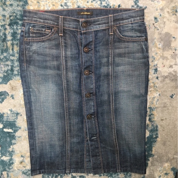 7 for all mankind button down denim skirt Jean skirt NWOT size 26 - Picture 8 of 8